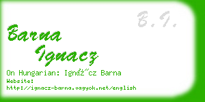 barna ignacz business card